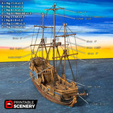 Tabletop Terrain Ship Frigate Mk2 - Pirate Ship