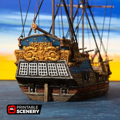 Tabletop Terrain Ship Frigate Mk2 - Pirate Ship