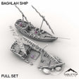 Tabletop Terrain Ship Full Set / 32mm Baghlah Ship