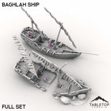 Tabletop Terrain Ship Full Set / 32mm Baghlah Ship