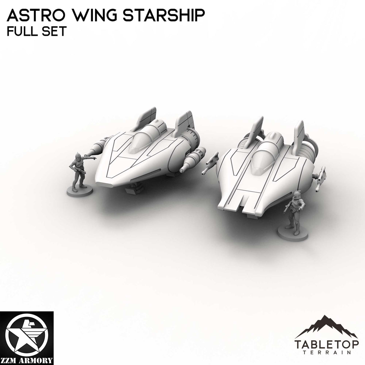 Tabletop Terrain Ship Full Set Astro Wing Starship