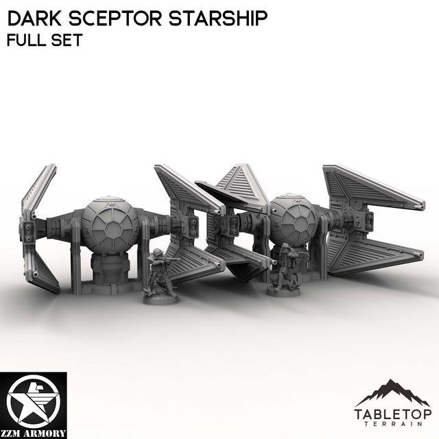 Tabletop Terrain Ship Full Set Dark Sceptor Starship