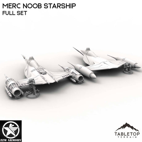 Tabletop Terrain Ship Full Set Merc Noob Starship