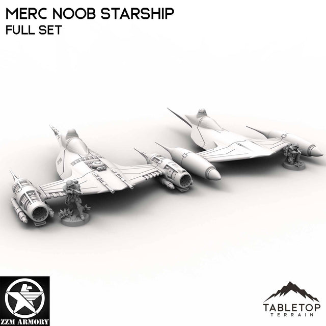 Tabletop Terrain Ship Full Set Merc Noob Starship