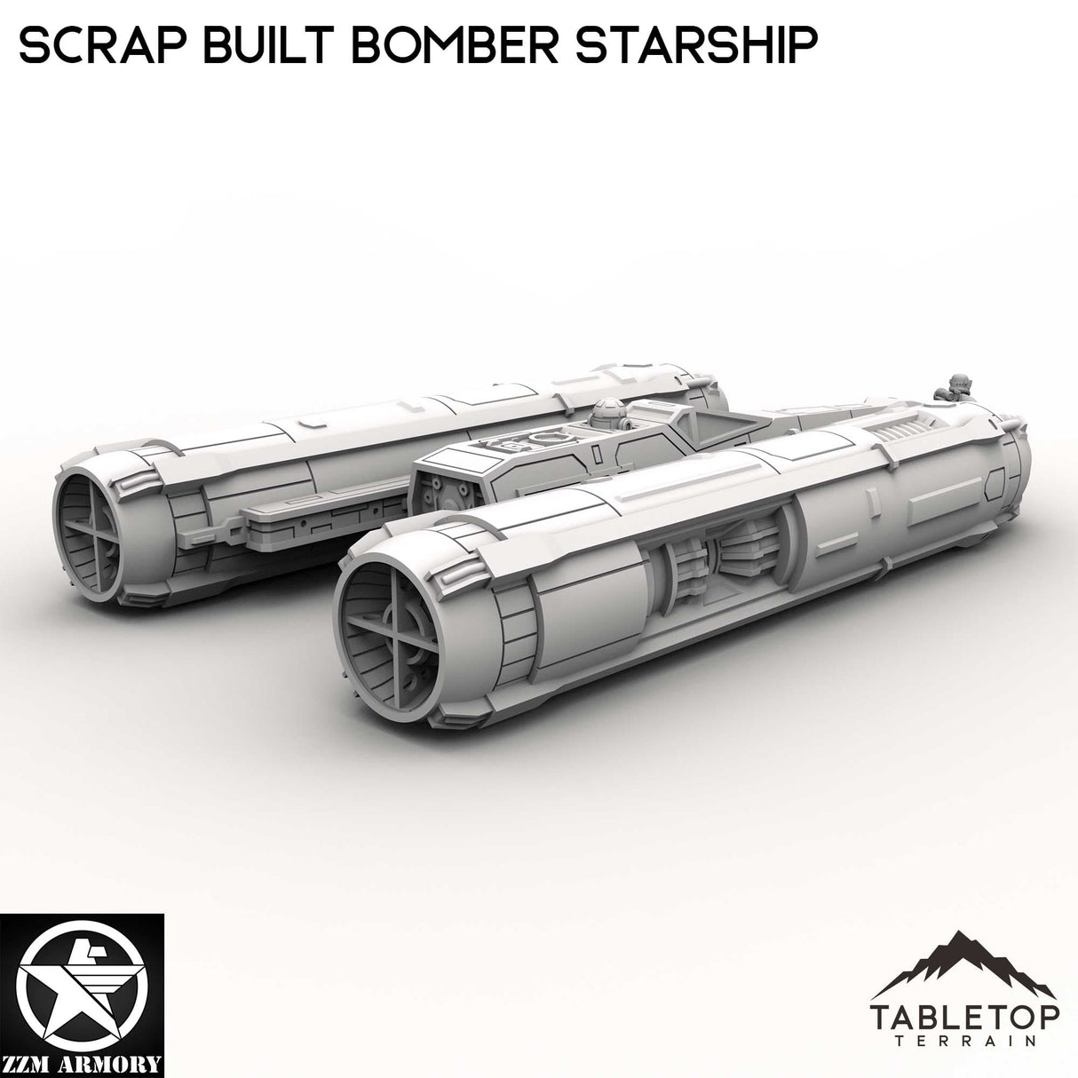 Tabletop Terrain Ship Scrap Built Bomber Starship