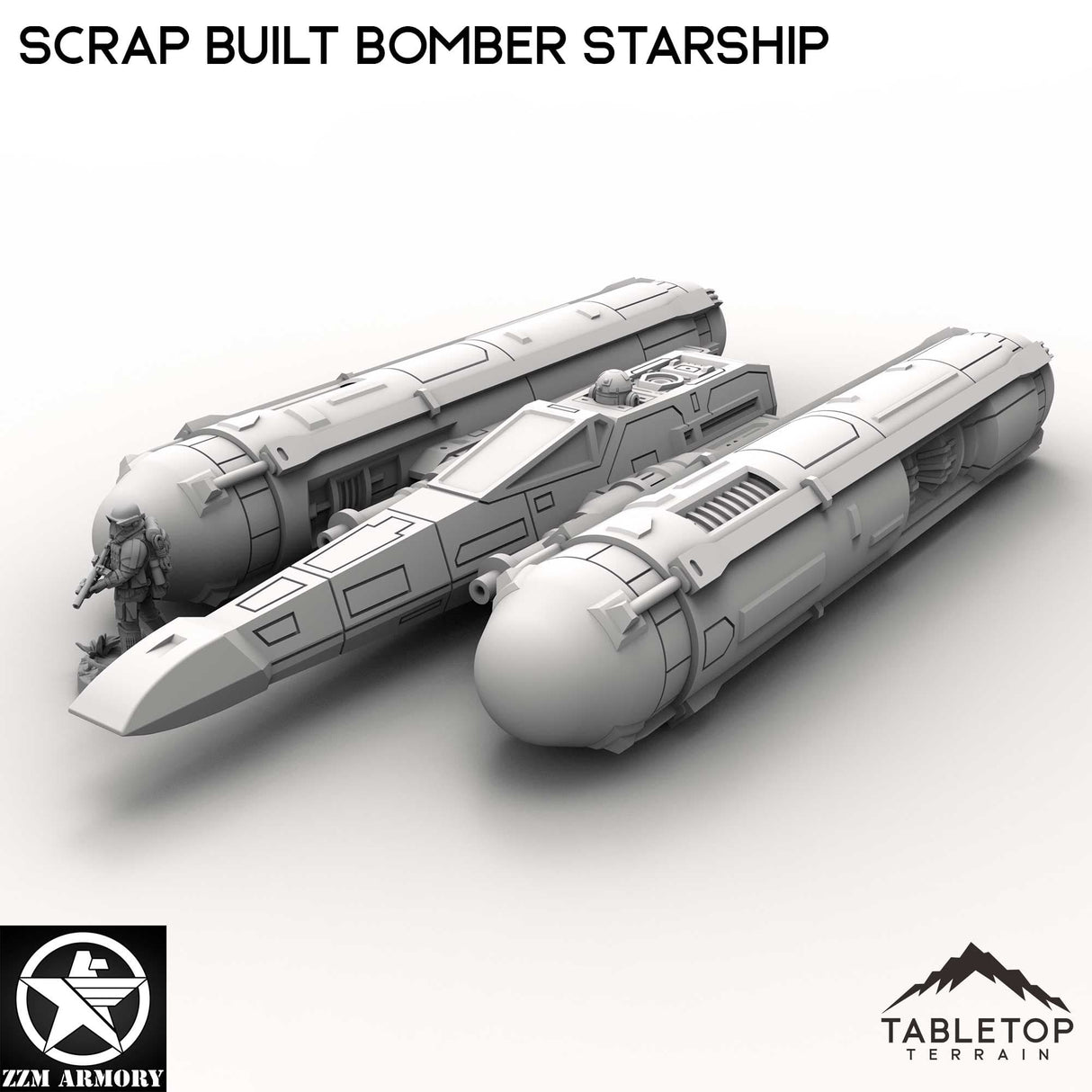 Tabletop Terrain Ship Scrap Built Bomber Starship