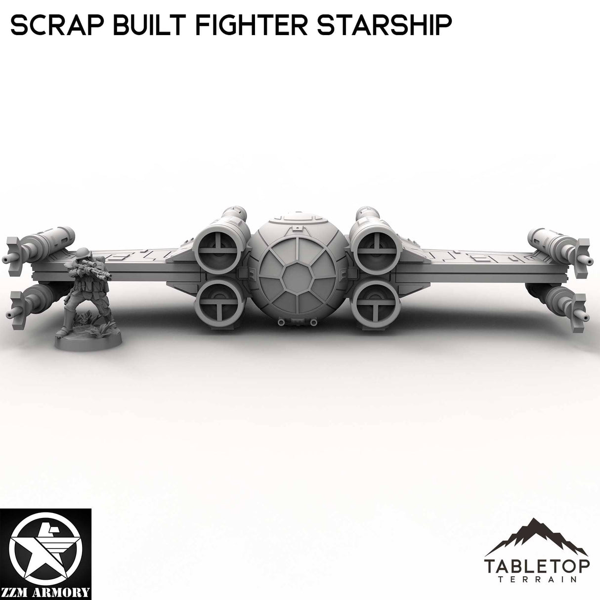 Tabletop Terrain Ship Scrap Built Fighter Starship
