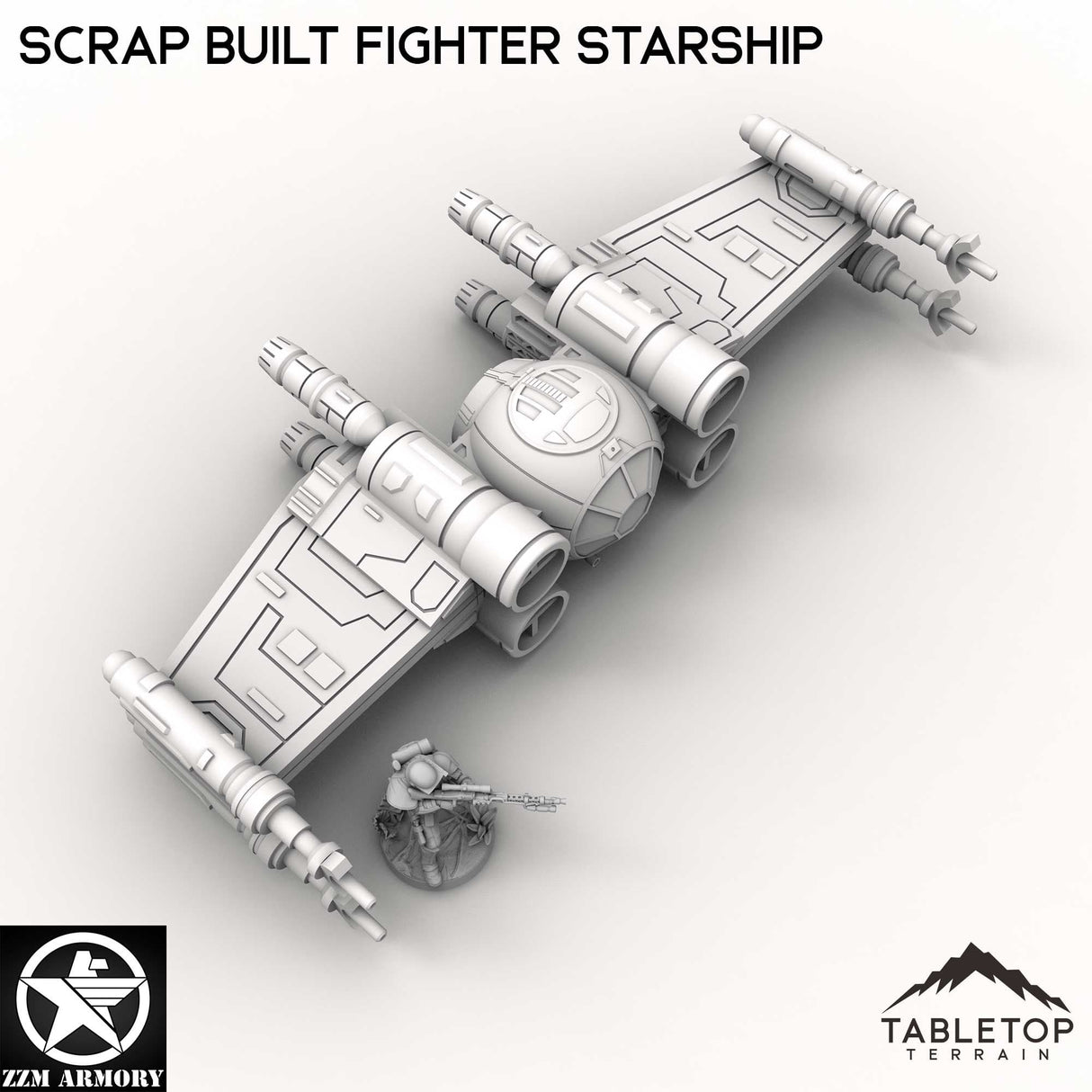 Tabletop Terrain Ship Scrap Built Fighter Starship