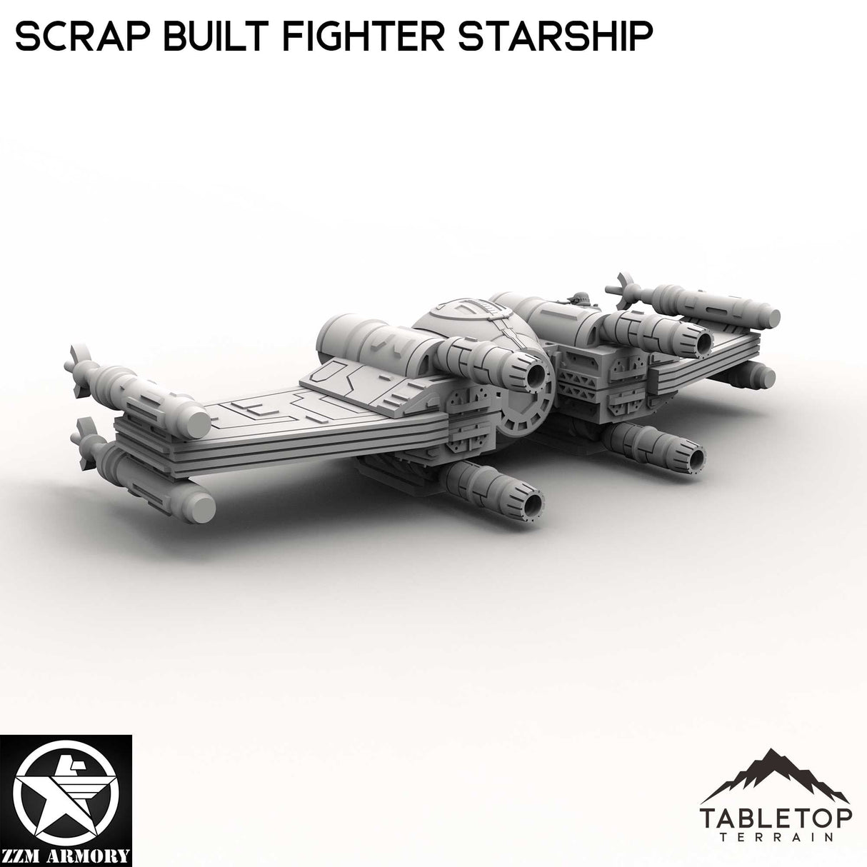 Tabletop Terrain Ship Scrap Built Fighter Starship