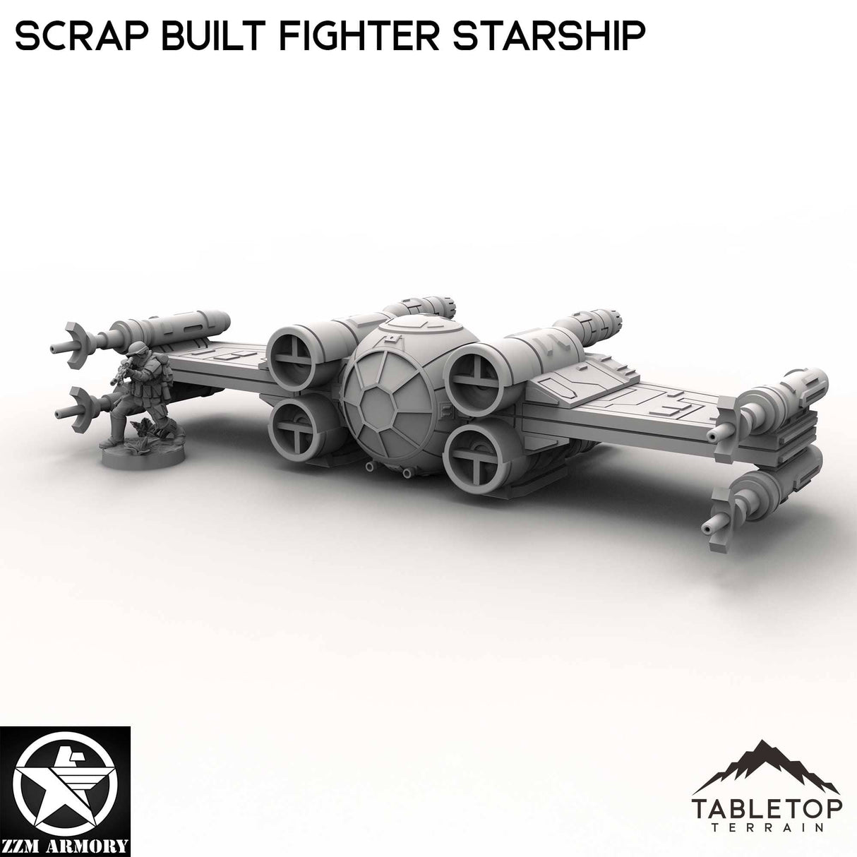 Tabletop Terrain Ship Scrap Built Fighter Starship