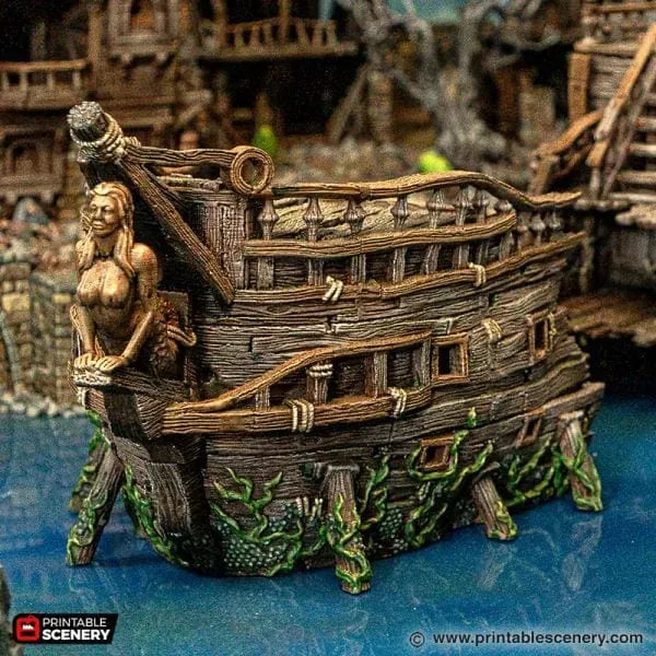 Tabletop Terrain Ship Shipwrecked Siren