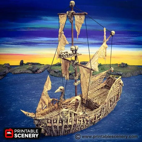 Tabletop Terrain Ship Undead Fluyt - Undead Pirate Ship