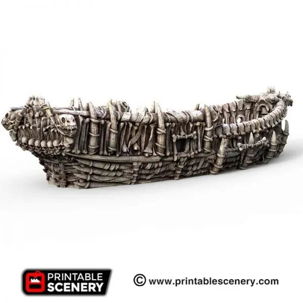 Tabletop Terrain Ship Undead Sloop - Undead Pirate Ship
