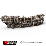 Tabletop Terrain Ship Undead Sloop - Undead Pirate Ship