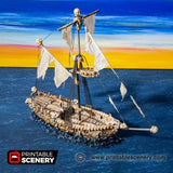 Tabletop Terrain Ship Undead Sloop - Undead Pirate Ship