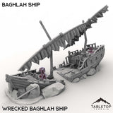 Tabletop Terrain Ship Wrecked Baghlah Ship / 32mm Baghlah Ship