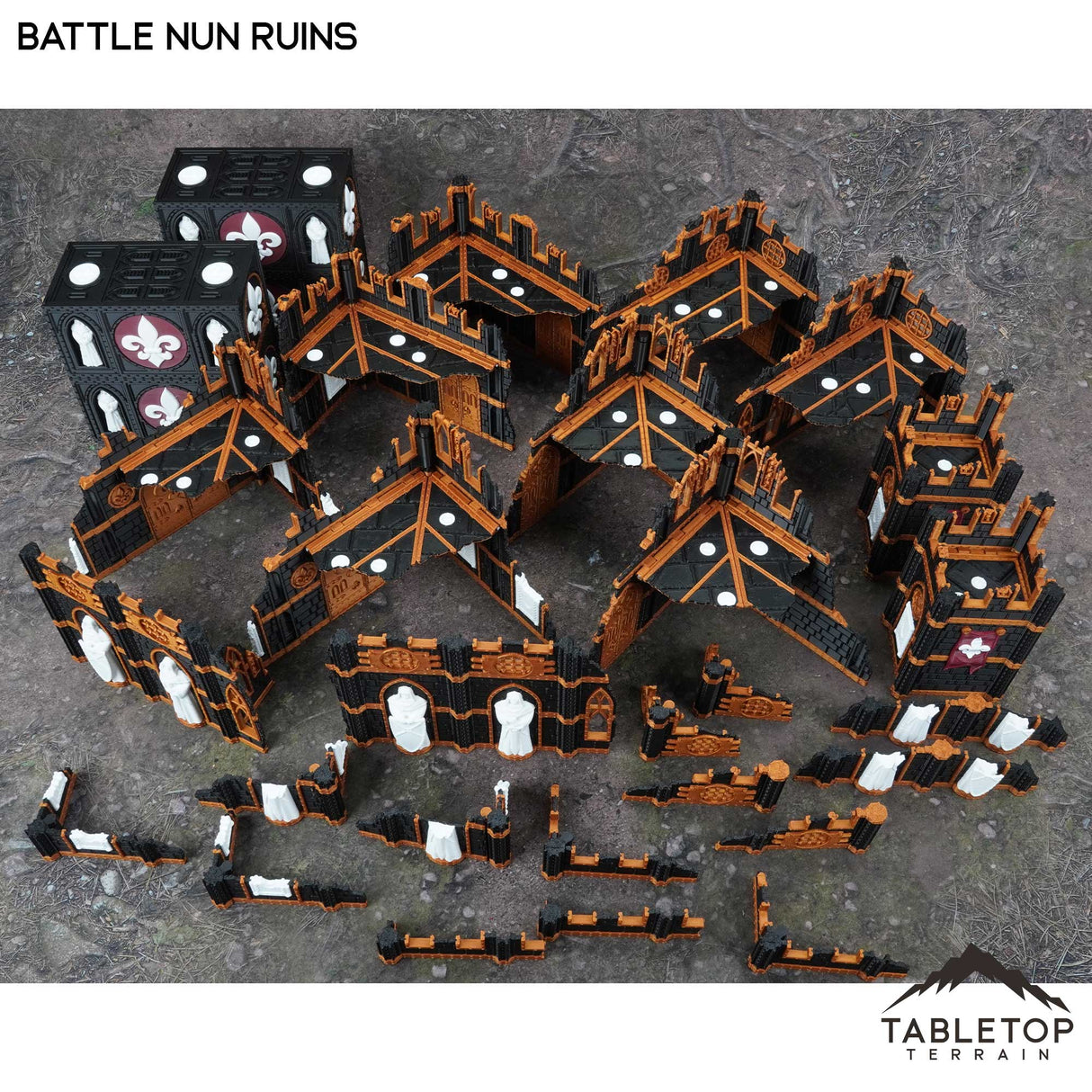 Tabletop Terrain Terrain 11e Battle Nun Ruins Foldable Tournament Terrain