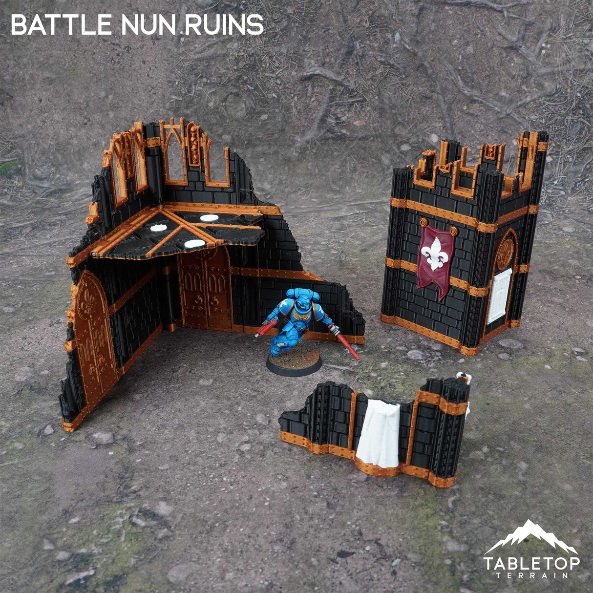 Tabletop Terrain Terrain 11e Battle Nun Ruins Foldable Tournament Terrain