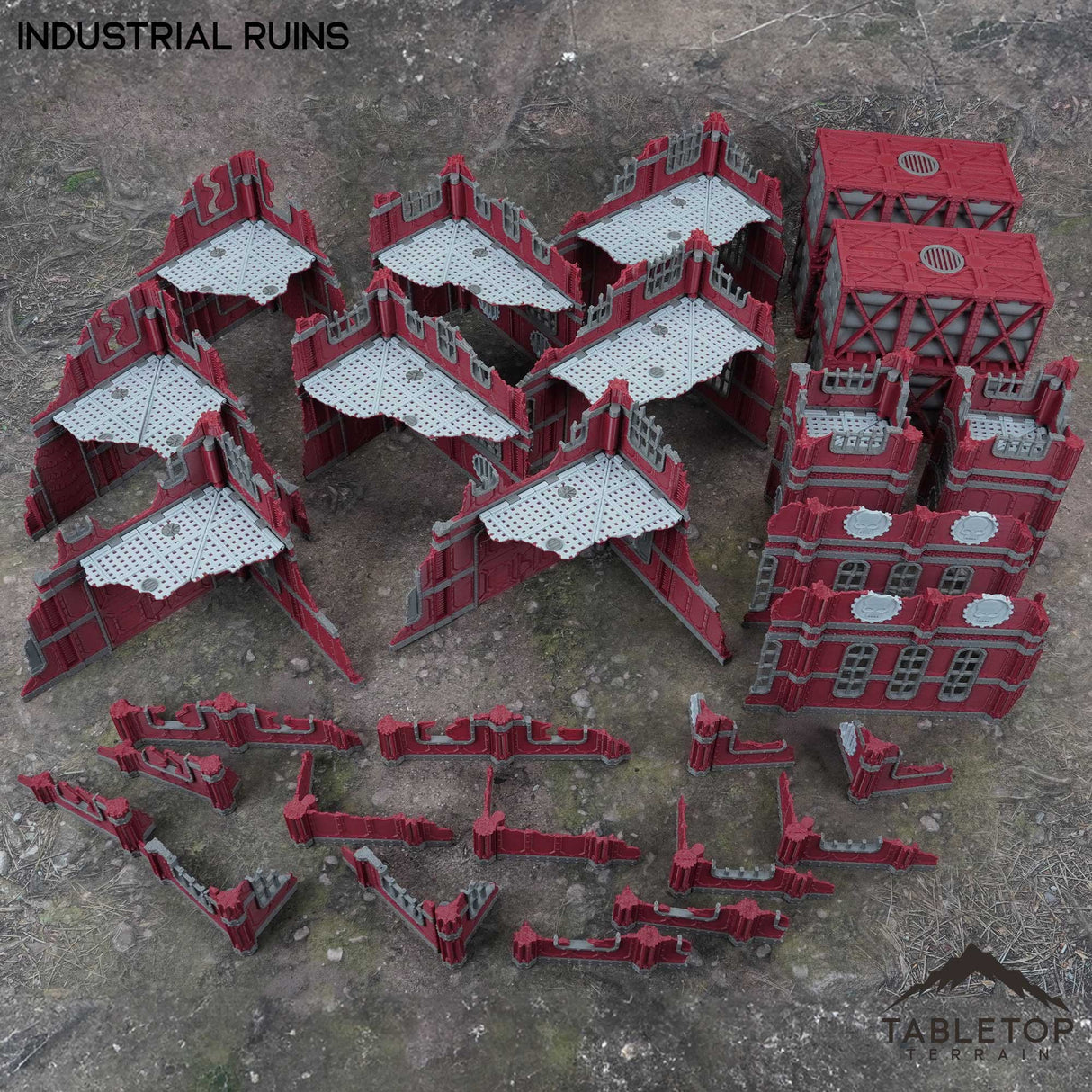 Tabletop Terrain Terrain 11e Industrial Ruins Foldable Tournament Terrain
