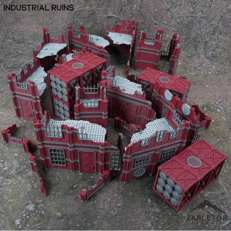Tabletop Terrain Terrain 11e Industrial Ruins Foldable Tournament Terrain