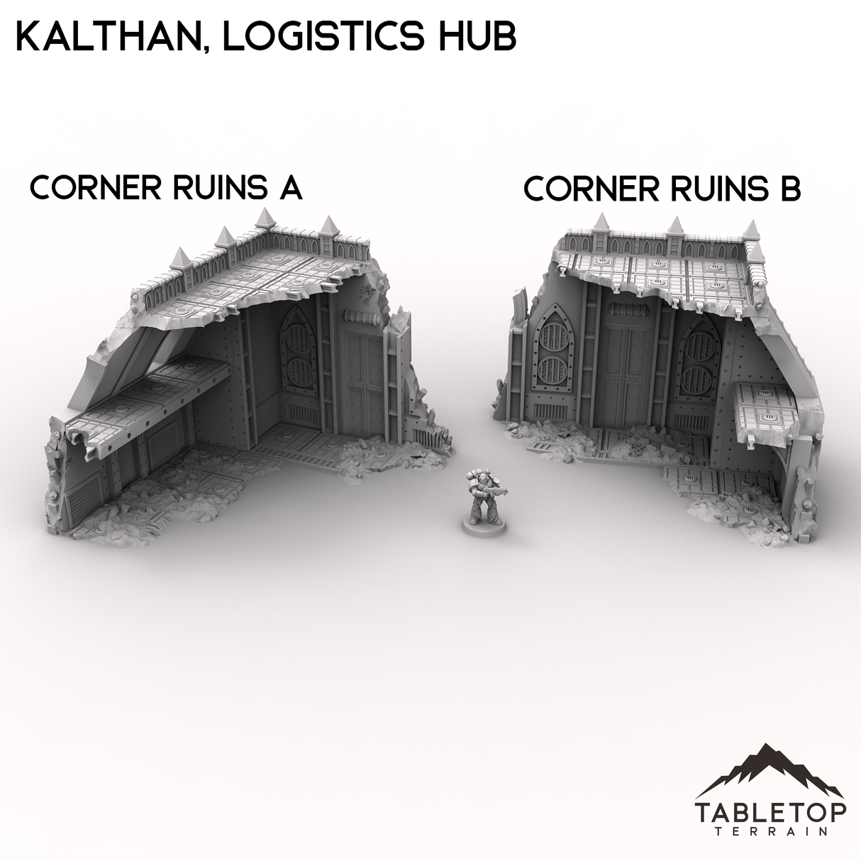 Tabletop Terrain Terrain 28/32mm / Corner Ruins A Kalthan, Logistics Hub