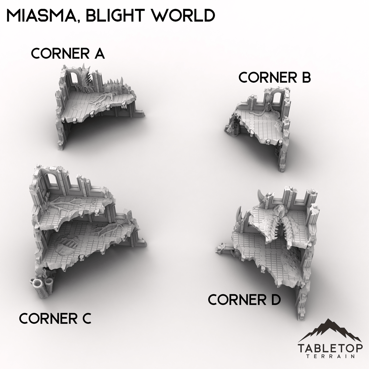 Tabletop Terrain Terrain 28/32mm / Corner Ruins A Miasma, Blight World