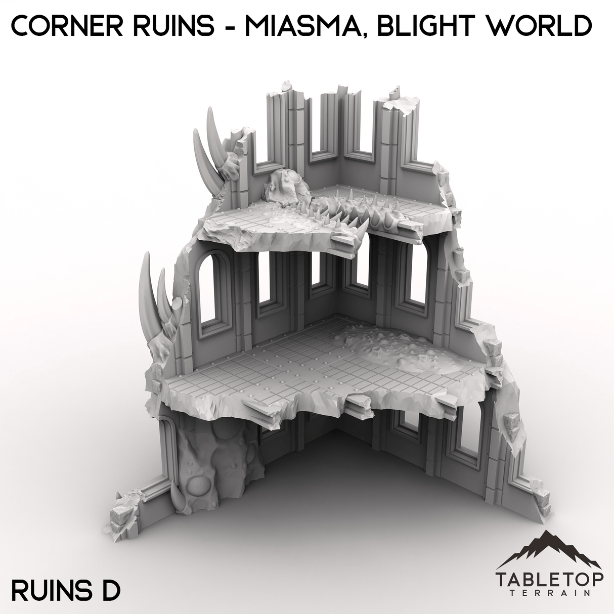 Tabletop Terrain Terrain 28/32mm / Corner Ruins D Corner Ruins - Miasma, Blight World