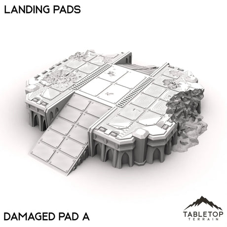 Tabletop Terrain Terrain 28/32mm / Damaged Landing Pad A Landing Pads - Phoebian V Airfield