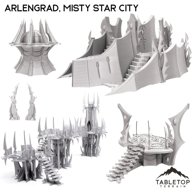 Tabletop Terrain Terrain 28/32mm / Full Set Arlengrad, Misty Star City