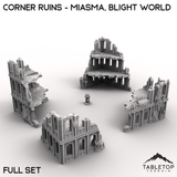 Tabletop Terrain Terrain 28/32mm / Full Set Corner Ruins - Miasma, Blight World