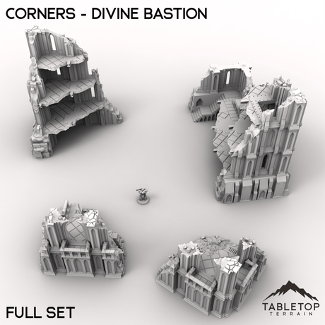 Tabletop Terrain Terrain 28/32mm / Full Set Corners - Divine Bastion, a Failed Arcology