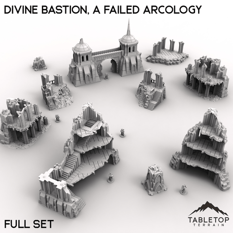 Tabletop Terrain Terrain 28/32mm / Full Set Divine Bastion, a Failed Arcology