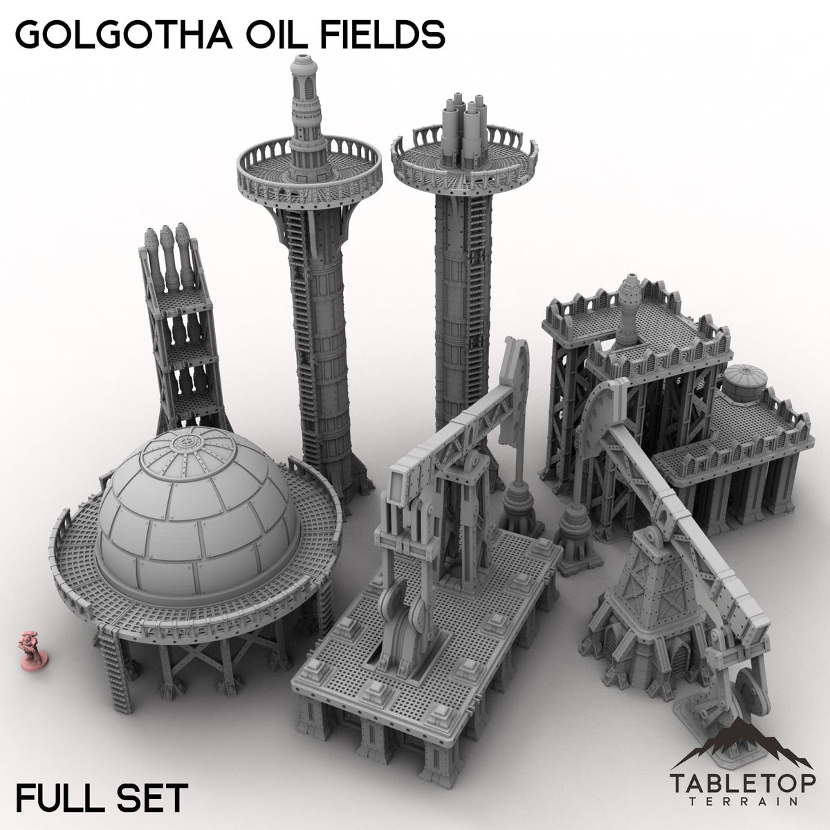 Tabletop Terrain Terrain 28/32mm / Full Set Golgotha Oil Fields
