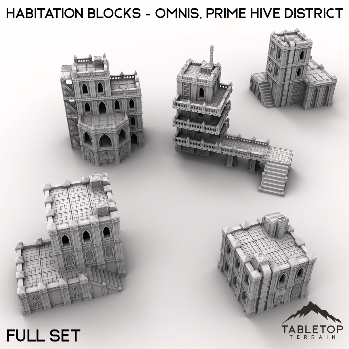 Tabletop Terrain Terrain 28/32mm / Full Set Habitation Blocks - Omnis, Prime Hive District