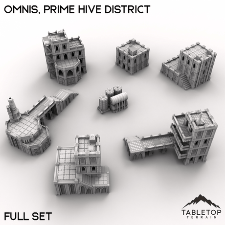 Tabletop Terrain Terrain 28/32mm / Full Set Omnis, Prime Hive District