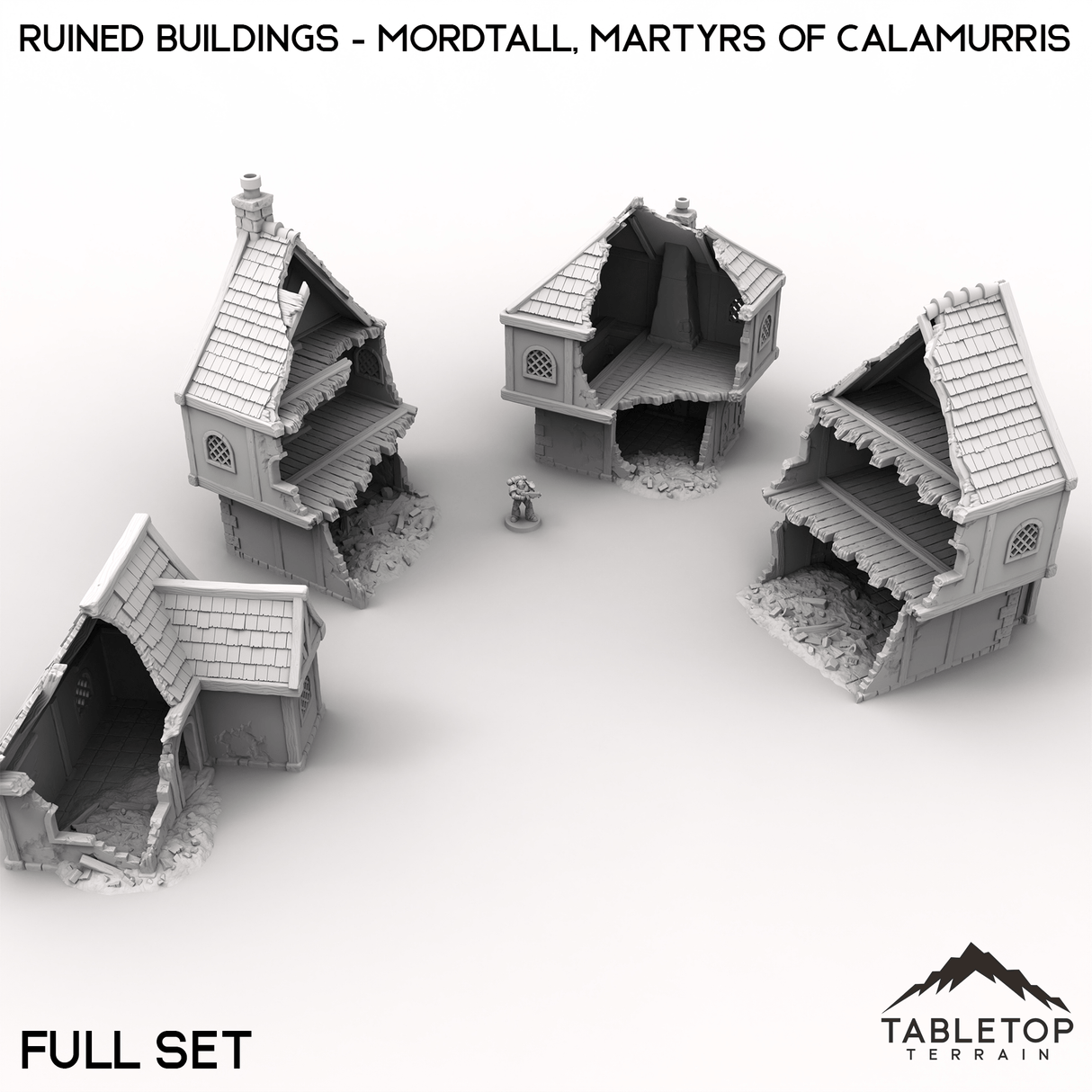 Tabletop Terrain Terrain 28/32mm / Full Set Ruined Buildings - Mordtall, Martyrs of Calamurris