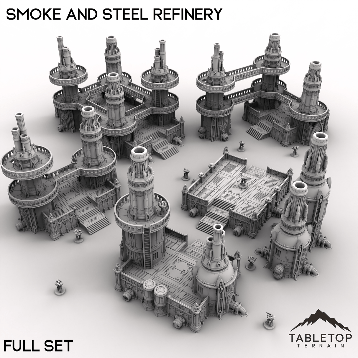 Tabletop Terrain Terrain 28/32mm / Full Set Smoke and Steel Refinery