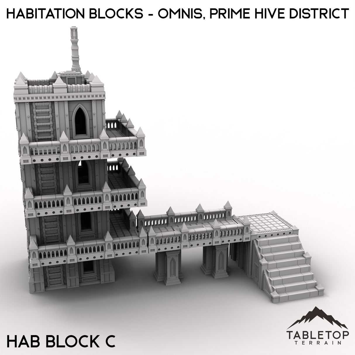 Tabletop Terrain Terrain 28/32mm / Hab Block C Omnis, Prime Hive District