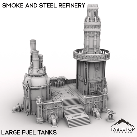 Tabletop Terrain Terrain 28/32mm / Large Fuel Tanks Smoke and Steel Refinery