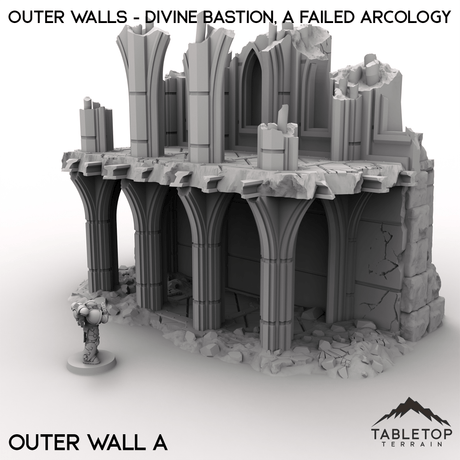 Tabletop Terrain Terrain 28/32mm / Outer Wall A Outer Walls - Divine Bastion, a Failed Arcology