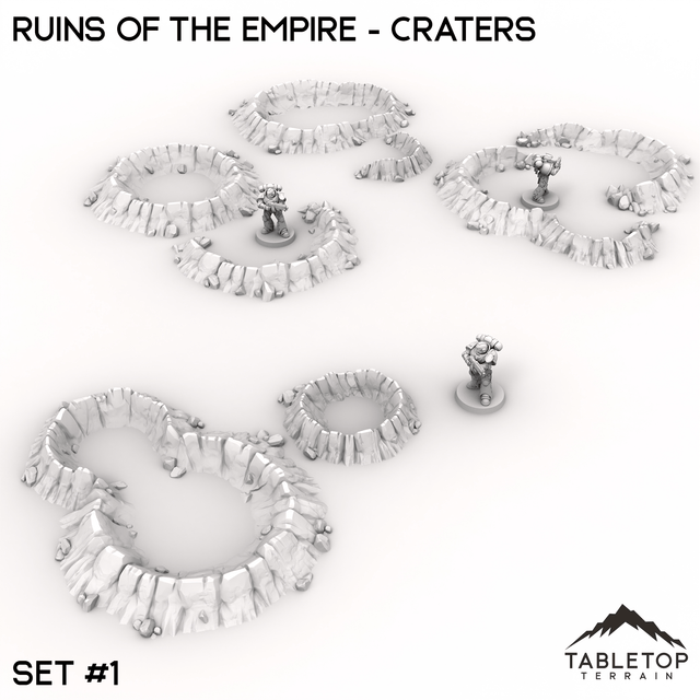 Tabletop Terrain Terrain 28/32mm / Set #1 Ruins of the Empire - Craters