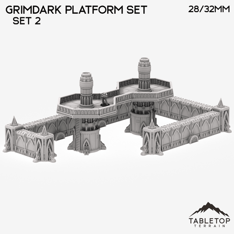 Tabletop Terrain Terrain 28/32mm / Set 2 Grimdark Platform Set - Smoke and Steel