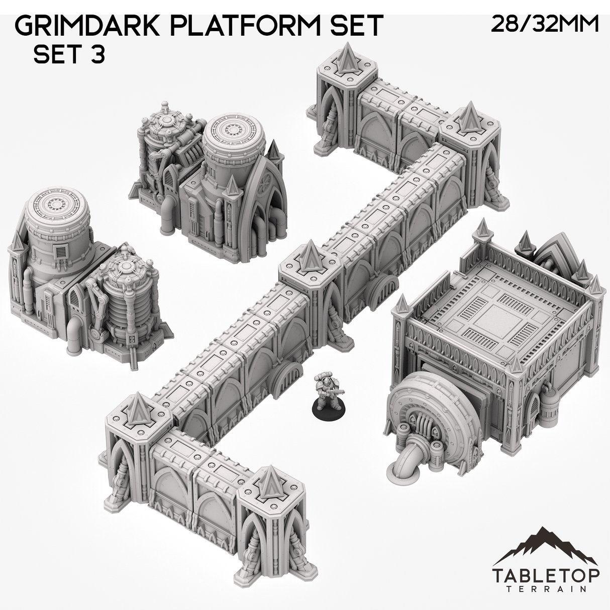 Tabletop Terrain Terrain 28/32mm / Set 3 Grimdark Platform Set - Smoke and Steel