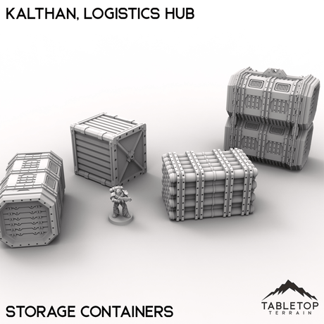 Tabletop Terrain Terrain 28/32mm / Storage Containers Kalthan, Logistics Hub