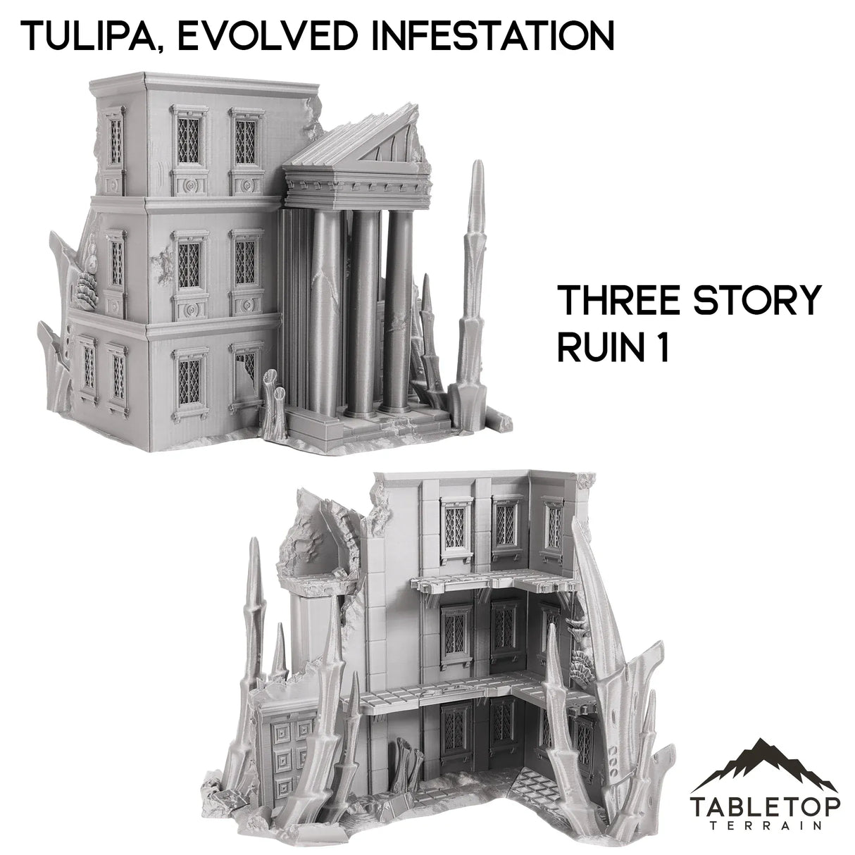 Tabletop Terrain Terrain 28/32mm / Three Story Ruin 1 Tulipa, Evolved Infestation