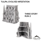 Tabletop Terrain Terrain 28/32mm / Three Story Ruin 2 Tulipa, Evolved Infestation
