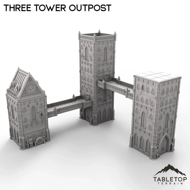 Tabletop Terrain Terrain 28/32mm Three Tower Outpost- Caelum Turrim #3