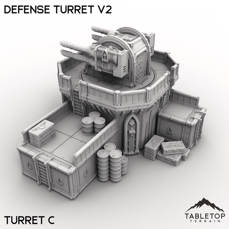 Tabletop Terrain Terrain 28/32mm / Turret C Defense Turret V2