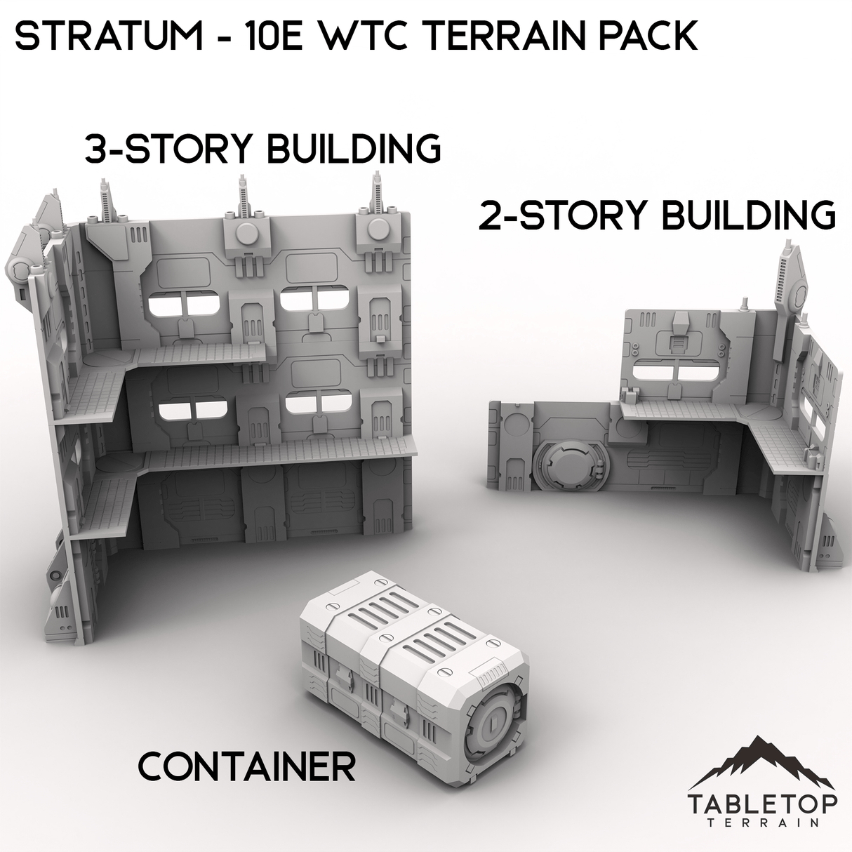 Tabletop Terrain Terrain 3-Story Ruins Stratum - 10e WTC Terrain Pack