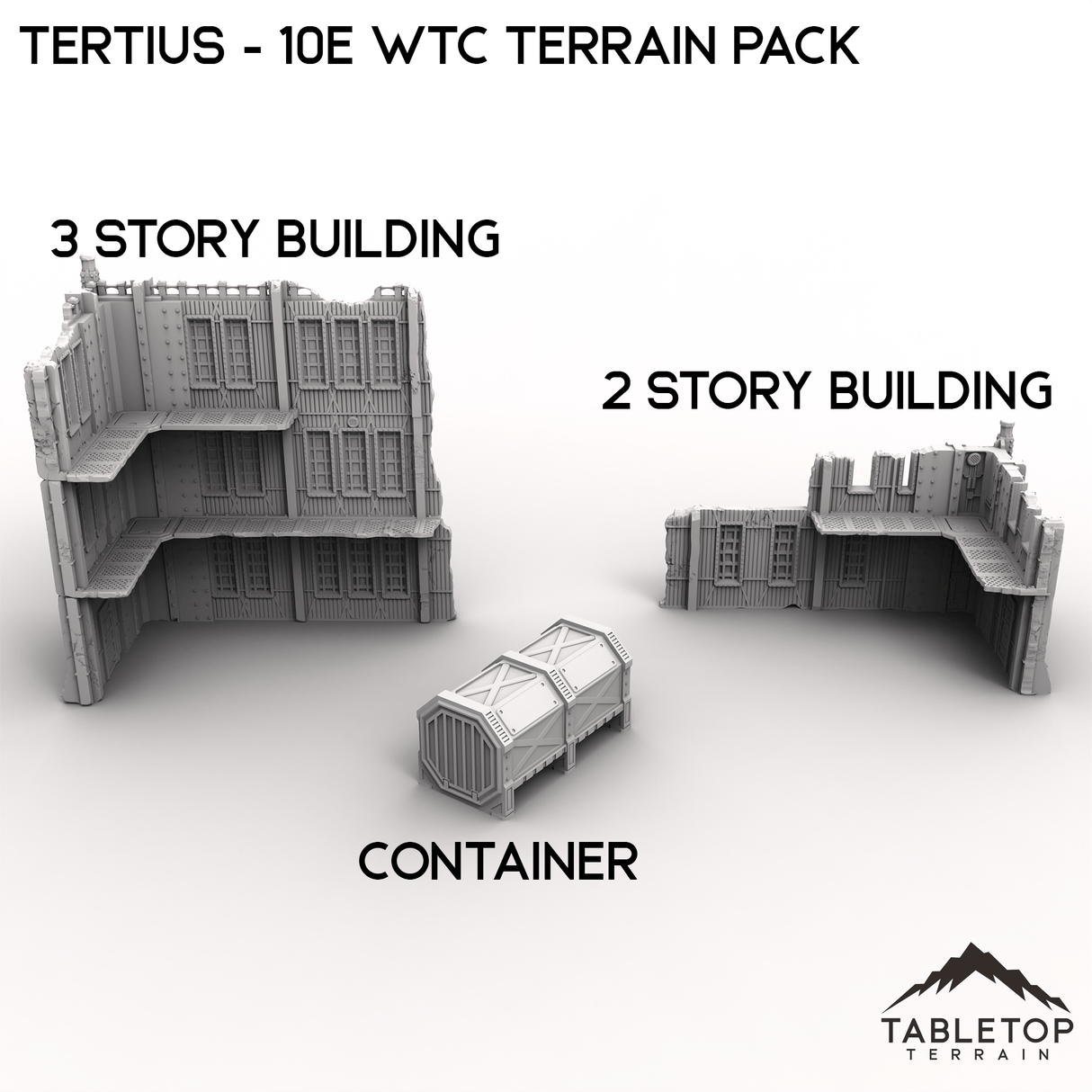 Tabletop Terrain Terrain 3-Story Ruins Tertius - WTC compatible Terrain Pack